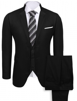 Black Men Slim Fit 3-Piece Suit Lapel 2 Button Business Blazer Vest & Pants, Multicolor
Black Men Slim Fit 3-Piece Suit Lapel 2 Button Business Blazer Vest & Pants, Multicolor