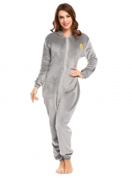 Grey Onesie Pajamas Long Sleeve Embroidery Hooded Fleece Jumpsuit Nightwear, Multicolor
Grey Onesie Pajamas Long Sleeve Embroidery Hooded Fleece Jumpsuit Nightwear, Multicolor