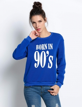 Dark blue Round Neck Long Sleeve Letter Print Sports Pullover Sweatshirt, Multicolor
Dark blue Round Neck Long Sleeve Letter Print Sports Pullover Sweatshirt, Multicolor