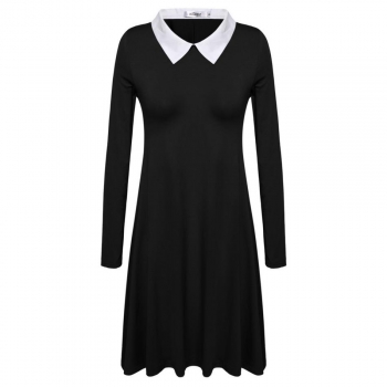 Meaneor Black Women Basic Designed Turn-down Neck Long Sleeve Patchwork Tank Tops Casual Dresses, Multicolor
Meaneor Black Women Basic Designed Turn-down Neck Long Sleeve Patchwork Tank Tops Casual Dresses, Multicolor