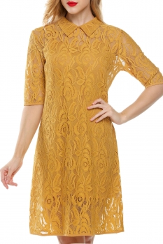 Yellow Women's Medium Sleeve Black Floral Lace 2Pcs Mini Casual Dresses, Multicolor
Yellow Women's Medium Sleeve Black Floral Lace 2Pcs Mini Casual Dresses, Multicolor