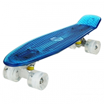 

ANCHEER 22''Cruiser Crystal Clear Board LED Light Up Wheels Deck Skateboard, Multicolor