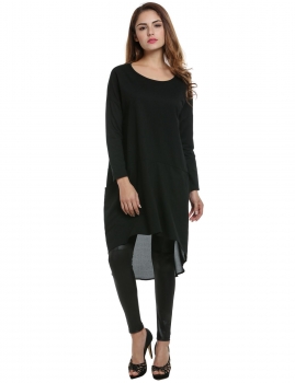 Women's Casual Loose Drop-Shoulder Sleeve High How Hem Dress With Pockets, Multicolor
Women's Casual Loose Drop-Shoulder Sleeve High How Hem Dress With Pockets, Multicolor