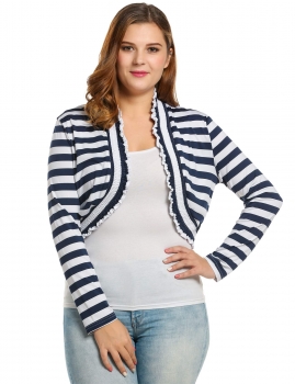 Blue&White Collarless Long Sleeve Plus Size Striped Pleated Shrug Knit Sweaters & Cardigans, Multicolor
Blue&White Collarless Long Sleeve Plus Size Striped Pleated Shrug Knit Sweaters & Cardigans, Multicolor