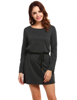 ACEVOG Dark gray Women's Roll Up Long Sleeve Solid Shift with Belt Casual Dresses, Multicolor
ACEVOG Dark gray Women's Roll Up Long Sleeve Solid Shift with Belt Casual Dresses, Multicolor