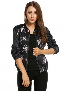 Zeagoo Black Women's Long Sleeve Stand Collar Zip Up Floral Print Casual Bomber Coats & Jackets, Multicolor
Zeagoo Black Women's Long Sleeve Stand Collar Zip Up Floral Print Casual Bomber Coats & Jackets, Multicolor