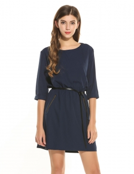 Blue Women Casual 3"4 Sleeve Solid O Neck Pullover Zipper False Pockets Tunic A-Line Dress, Multicolor
Blue Women Casual 3"4 Sleeve Solid O Neck Pullover Zipper False Pockets Tunic A-Line Dress, Multicolor