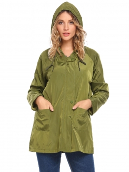 Army green Women Casual Hooded Lightweight Windproof Trench Coat Outdoor Rainjacket, Multicolor
Army green Women Casual Hooded Lightweight Windproof Trench Coat Outdoor Rainjacket, Multicolor