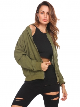 Army green Stand Neck Long Sleeve Ribs Trimmed Solid Full Zipper Up Jacket Coat, Multicolor
Army green Stand Neck Long Sleeve Ribs Trimmed Solid Full Zipper Up Jacket Coat, Multicolor