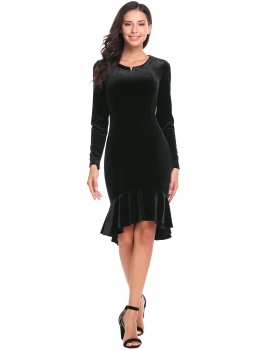 Black Lint Long Sleeve V Neck Fishtail Fitted Cocktail Bodycon Dress, Multicolor
Black Lint Long Sleeve V Neck Fishtail Fitted Cocktail Bodycon Dress, Multicolor
