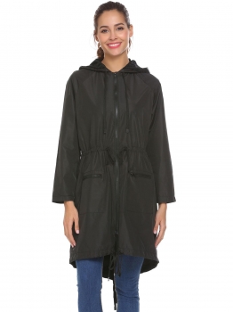 Black Lightweight Hooded Drawstring Raincoat Outdoor Waterproof Long Jacket, Multicolor
Black Lightweight Hooded Drawstring Raincoat Outdoor Waterproof Long Jacket, Multicolor
