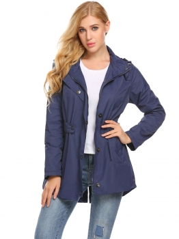 Navy blue Women Detachable Hooded Trench Raincoat Outdoor Casual Waterproof Coats, Multicolor
Navy blue Women Detachable Hooded Trench Raincoat Outdoor Casual Waterproof Coats, Multicolor