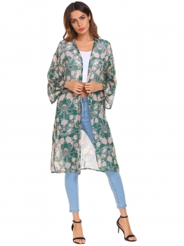 Pattern Women Casual Front Open Long Sleeve Loose Split Hem Chiffon Cardigan, Multicolor
Pattern Women Casual Front Open Long Sleeve Loose Split Hem Chiffon Cardigan, Multicolor