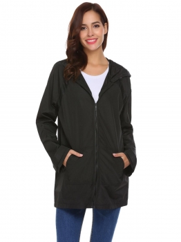 Black Women Casual Hooded Long Sleeve Zipper Pocket Solid Raincoat Outwear, Multicolor
Black Women Casual Hooded Long Sleeve Zipper Pocket Solid Raincoat Outwear, Multicolor