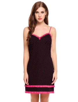 Black 1 Womens Sleeveless Pajamas Dot V Neck Nightgown Sleepwear Ruffles Dress, Multicolor
Black 1 Womens Sleeveless Pajamas Dot V Neck Nightgown Sleepwear Ruffles Dress, Multicolor