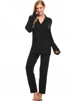 Black Women Pajamas Set Long Sleeve Button-Down Shirt Top and Pants Bottom Sleepwear, Multicolor
Black Women Pajamas Set Long Sleeve Button-Down Shirt Top and Pants Bottom Sleepwear, Multicolor