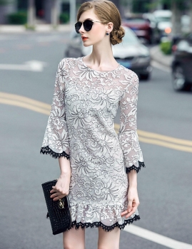 Too Tang 3"4 Flare Sleeve Floral Embroidery Lace-trimmed Ruffle Hem Short Fishtail Dress, Multicolor
Too Tang 3"4 Flare Sleeve Floral Embroidery Lace-trimmed Ruffle Hem Short Fishtail Dress, Multicolor