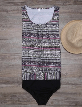 Mono Style Leopard Tribal Printed Tankini Top and Bottom Swimwear Set, Multicolor
Mono Style Leopard Tribal Printed Tankini Top and Bottom Swimwear Set, Multicolor
