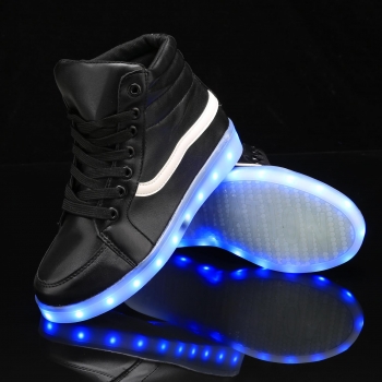Black LED Light Up Ankle Solid Synthetic Leather Sneaker with USB Charger, Multicolor
Black LED Light Up Ankle Solid Synthetic Leather Sneaker with USB Charger, Multicolor