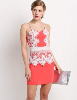Pink Women Spaghetti Strap Crochet Lace Bodycon Cocktail Mini Party Dresses, Multicolor
Pink Women Spaghetti Strap Crochet Lace Bodycon Cocktail Mini Party Dresses, Multicolor