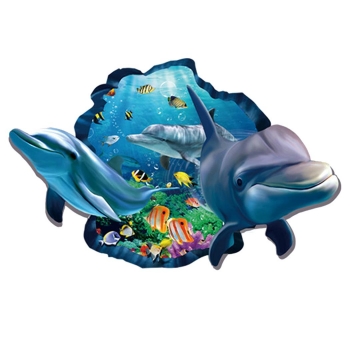 

PVC 3D Effect Dolphin Fish Wall Stickers Fashion Home Wall Decoration