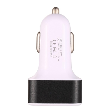 

Black Universal 3 USB Ports Rapid Car Charger High Speed Charging Adapter For iPhone, Multicolor