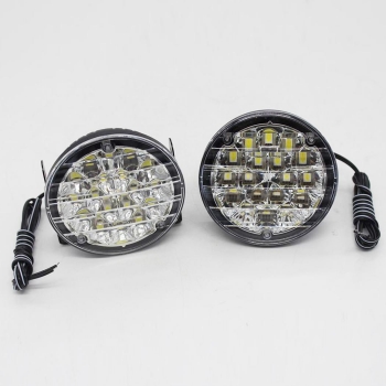 

New 1 Pair Round Car Daytime Running Light Lamp Bulb LED Bulb Kit
