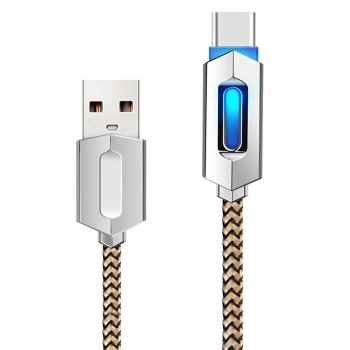 

Gold Braided High Speed USB Type C LED Light Sync Charge Date Cable For Android Phone, Multicolor