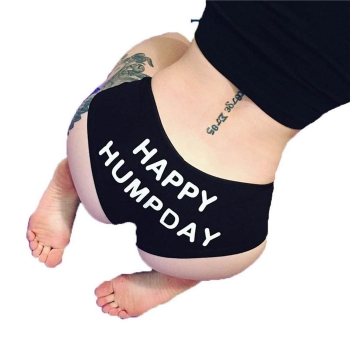 

#2 Women Sexy Lingerie Panty Back Letter Printing High Cut Underwear Brief, Multicolor