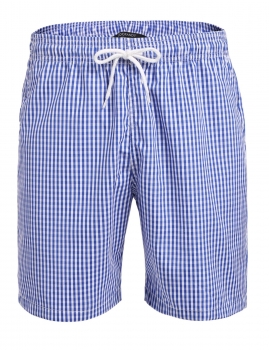 

Blue Men's Plaid Swimming Trunks Beach Shorts, Multicolor