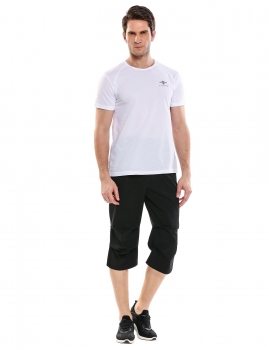 

Black Men Outdoor Quick Dry Hiking Mountaineering 3"4 Capri Pants, Multicolor