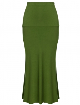 

Army green ACEVOG Women Medium Stretch Bodycon Pencil Maxi Solid Long Skirts, Multicolor