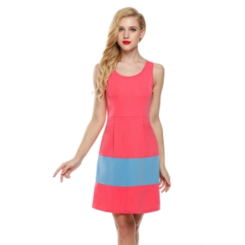 

Rose red Zeagoo Women Sundress Sleeveless A-Line Flare Going Out Dresses, Multicolor