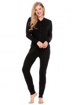 

Black Long Sleeve Jumpsuit Sleepwear Adult Flapjack Onesies Pajamas, Multicolor