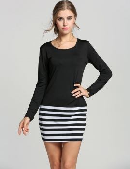 

Zeagoo Black Lady Women Long Sleeve Sexy Bodycon Slim Mini Casual Work Dresses, Multicolor