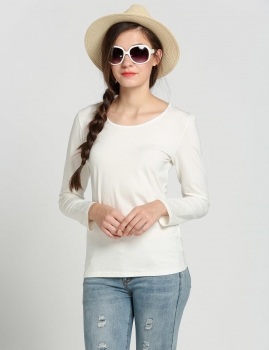 

White Zeagoo Stylish Lady Women's Fashion Sexy Casual Long Sleeve Bow Back Hollow Out Blouse Tops, Multicolor