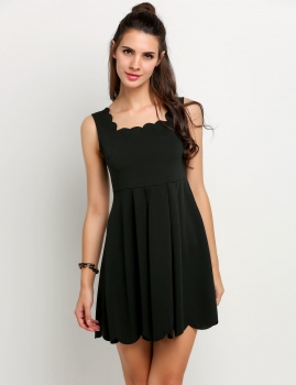 

Black Women Sleeveless High Waist Mini Shift Casual Dresses, Multicolor