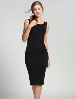 

Black Sexy Summer Beach Long Sleeveless Casual Dress, Multicolor