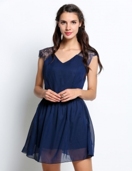 

Navy blue Lace Sleeve Evening Party Cocktail Bridesmaid Dresses, Multicolor