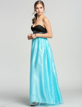 

Green Sexy Bridesmaid Strapless Organza Party Wedding Dress, Multicolor