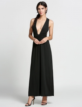 

Black Sexy Women Backless Bandage Long Maxi Beach Evening Party Dresses, Multicolor