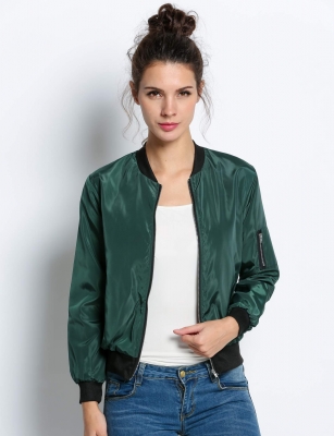 Army green Long Sleeve Fashion Jacket | cndirect.com