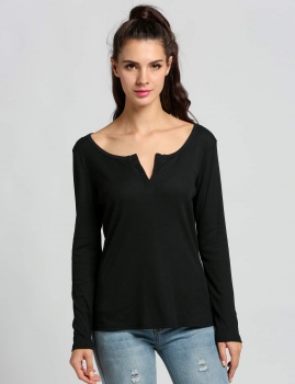 

Black New Women Fashion Casual V Neck Slim Knitwear Solid Pullover Sweater Tank Tops T-Shirts, Multicolor