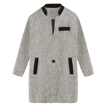 

Gray Women Stylish Casual Thick Single Button Slim Long Outwear Overcoat Coats & Jackets, Multicolor