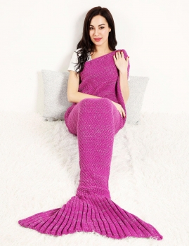 

Adult Handmade Knitted Crochet Mermaid Tail Shape Blanket Sleeping Sofa Blanket