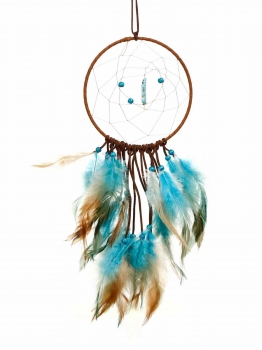

Enchanted Artificial Turquoise Dreamcatcher Net with Feathers Decoration Ornament