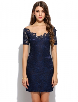 

Three-dimensional Lace Embroidery Bodycon Going out Party dress, Multicolor