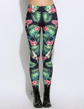 

Woman Stretch Floral 3D Print Skinny Leggings, Multicolor