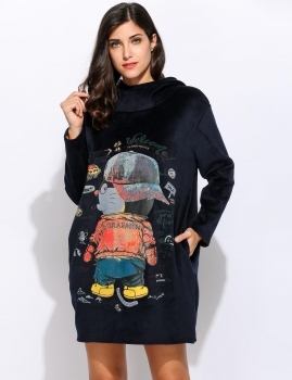 

Blue Long Sleeve Hooded Casual Pullover Hoodies & Sweatshirts, Multicolor