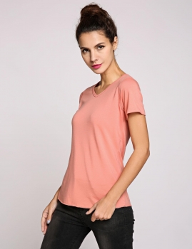 

Solid Short Sleeve V Neck Pullover Basic Summer T-Shirt, Multicolor